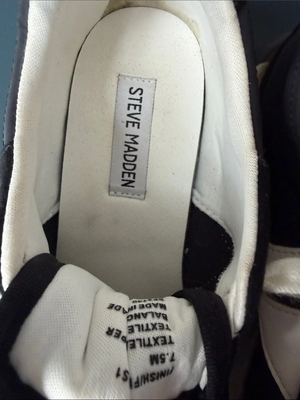 Steve Madden Black and White Women's Athletic Sneakers